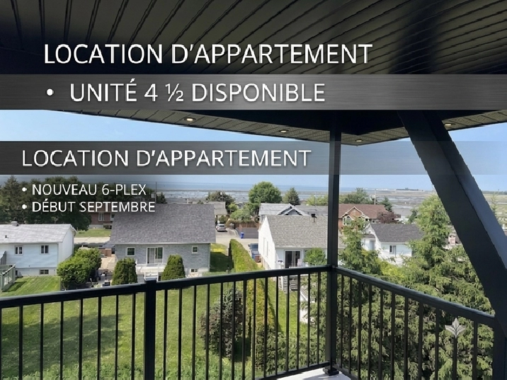 Superbes 4 ½ NEUFS à louer – Pointe-au-Père (Rimouski) NEUF
