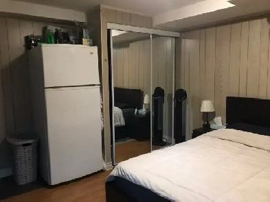 large furnished room in bright basement in Markham in
