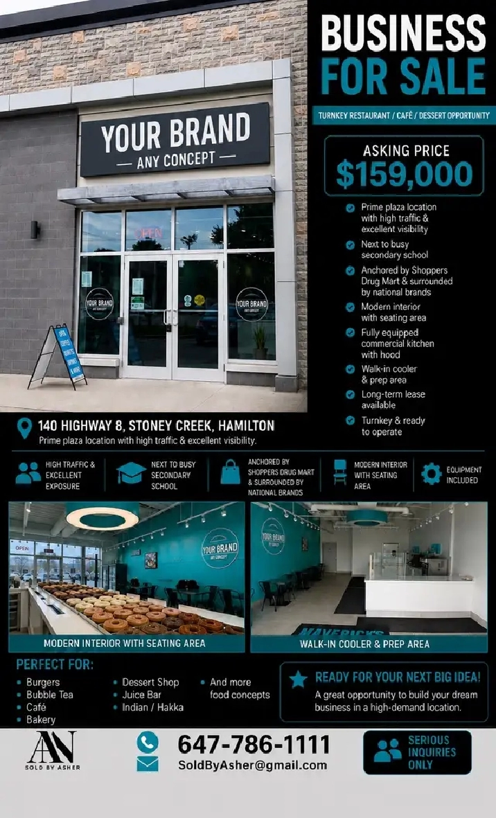 TURNKEY RESTAURANT FOR SALE | STONEY CREEK PRIME PLAZA