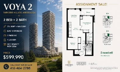 VOYA 2 – 2 Bed 2 Bath Assignment | $599,990