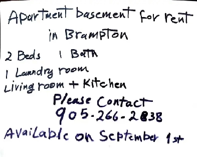 Apartment for rent in Brampton