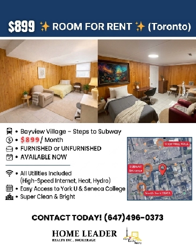 Unbeatable Subway Acc! $899 All-Inclusive Room @ Bayview Village