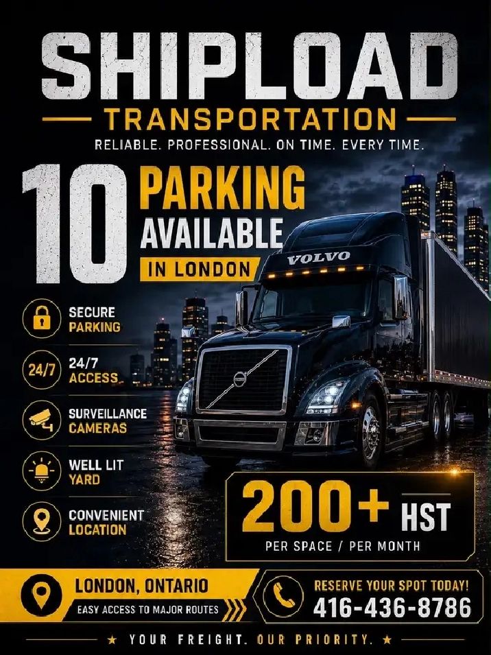 Truck trailer parking available