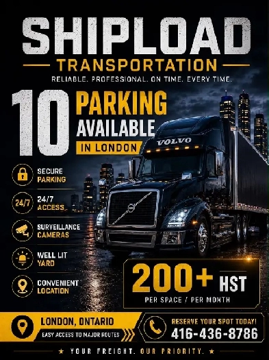 Truck trailer parking available