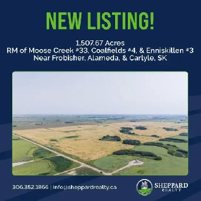 1507.67 Acres | 3 Seperate Listings | RMs 33, 4, 3