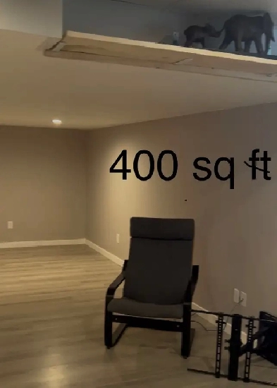 Large room, private bathroom and kitchenette