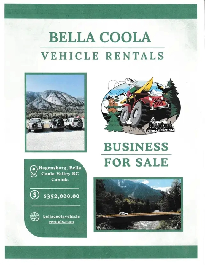 Business For Sale - Bella Coola Vehicle Rentals