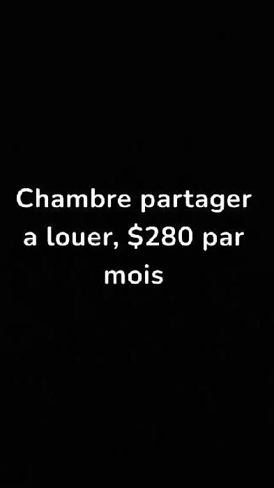 Chambre partager a louer.