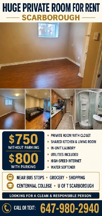 Big private room for rent