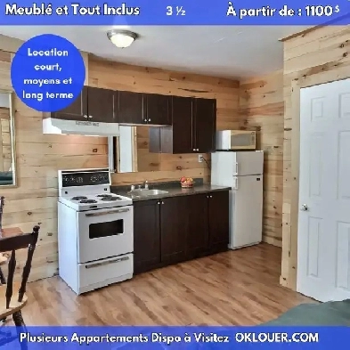 3 1/2 MEUBLÉ – SAINT-ROCH – TOUT INCLUS