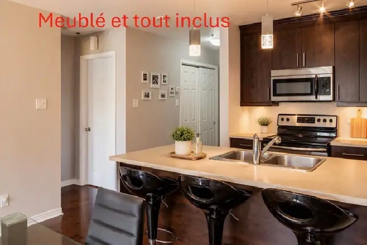 Meublé - tout inclus : Condo 3 1/2 dispo 1er octobre 26