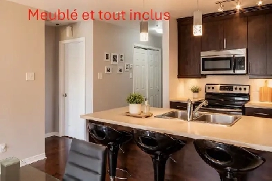 Meublé - tout inclus : Condo 3 1/2 dispo 1er octobre 26