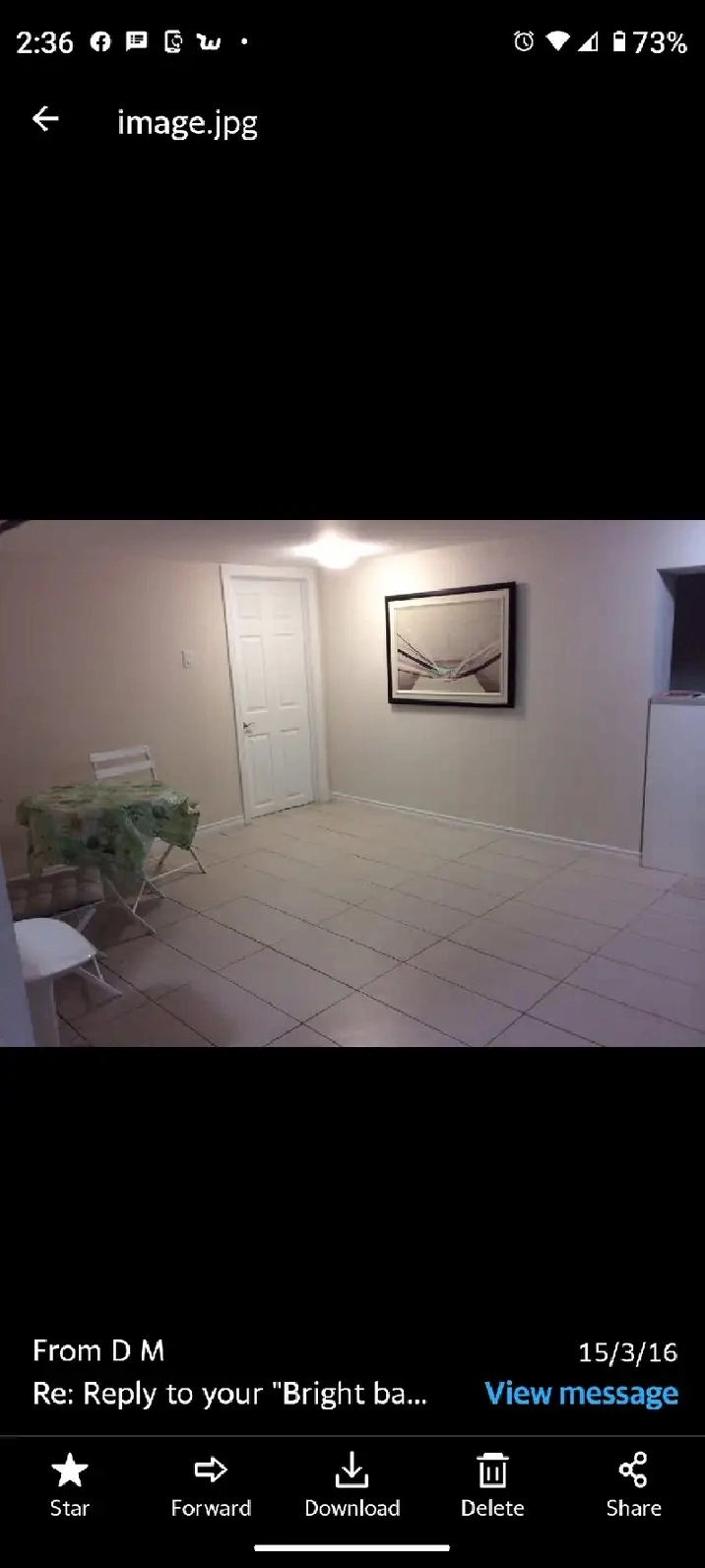Two bedroom, basement apartment