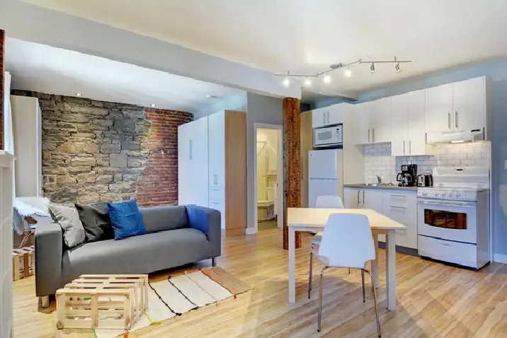 Loft studio entièrement meublé à louer Vieux-Québec juillet 2025