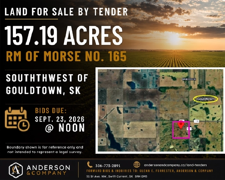 Land for Sale by Tender - RM of Morse 165 -  SW of Gouldtown
