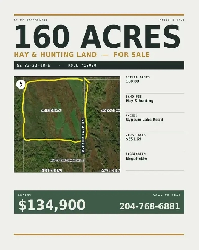 Wild hayland/hunting land for sale
