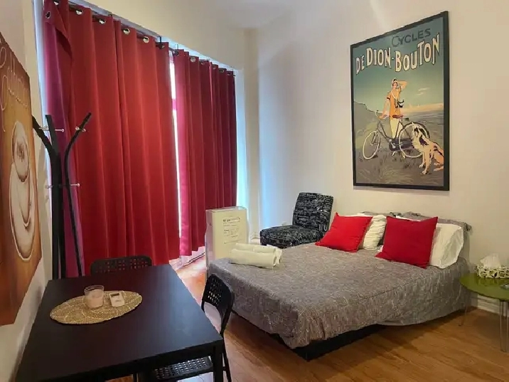 Superbe studio style loft, meublé rue St-Joseph Ouest libre