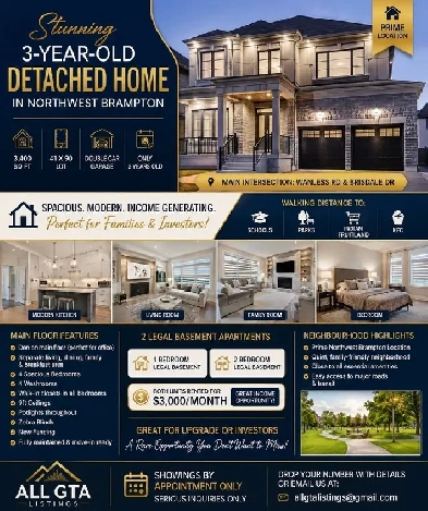 MODERN DOUBLE CAR DETACHED HOME FOR SALE
