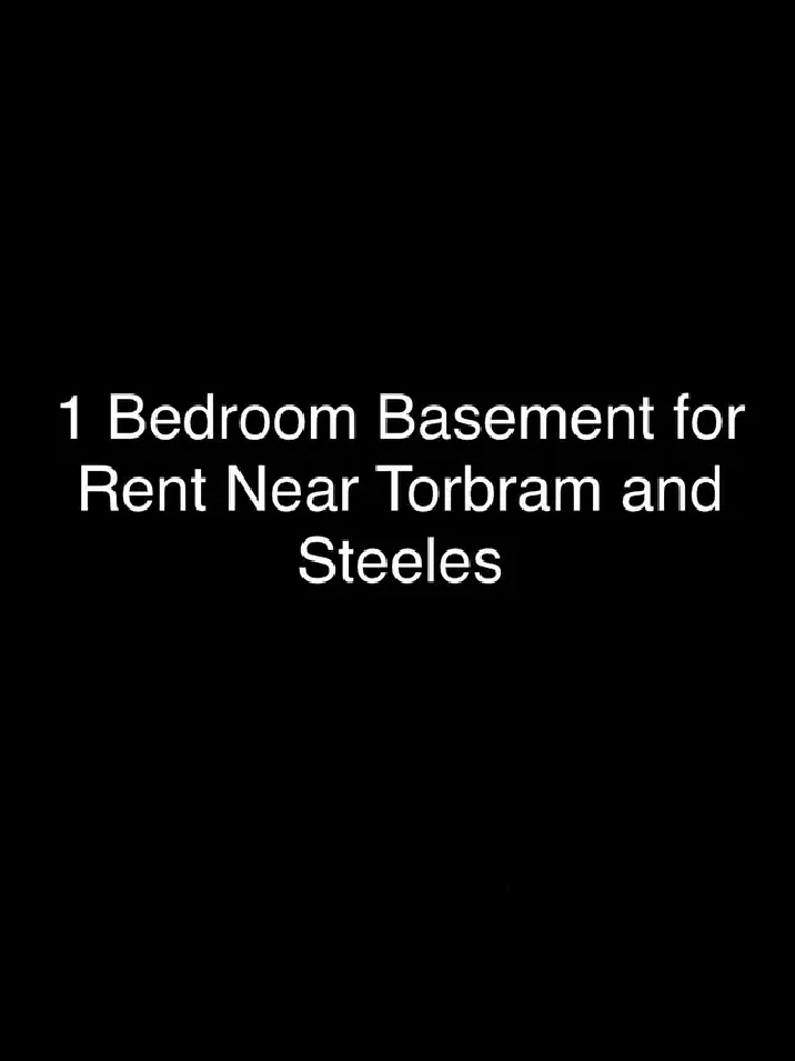 One Bedroom Basement for Rent near Torbram and Steeles