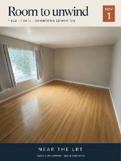 1 Bed near LRT | Nov 1 | Heat & Water Included