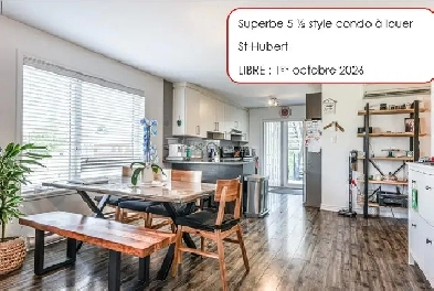 5 ½ style condo à louer | St-Hubert