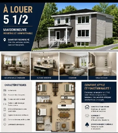 Appartement neuf 5 1/2 à louer à Sainte-Thérèse (4 rue Lalande)