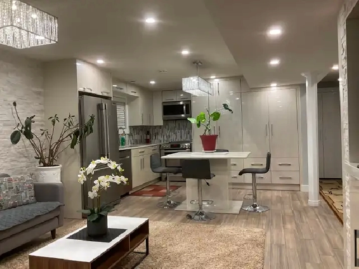Furnished & renovated  2 bdr  suite, septic entrance and laundry