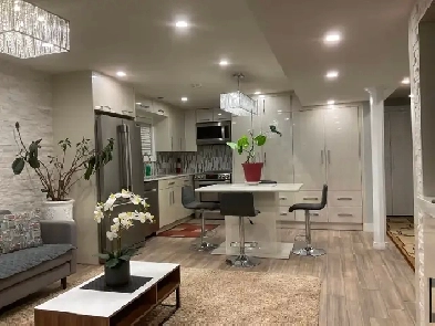 Furnished & renovated  2 bdr  suite, septic entrance and laundry