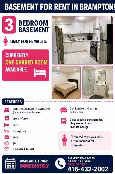 Room for Rent Brampton