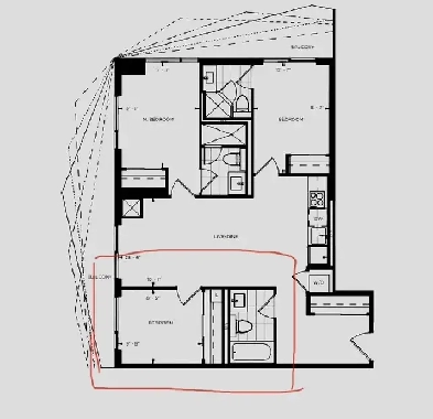 One bedroom private washroom next to TMU