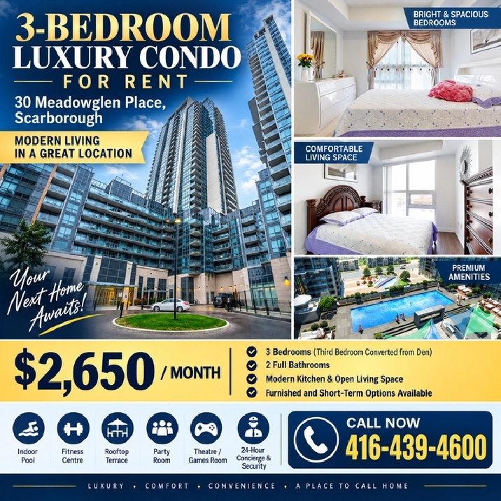 Luxury Condo Furnished Room & Master Bedroom from $1,499/month