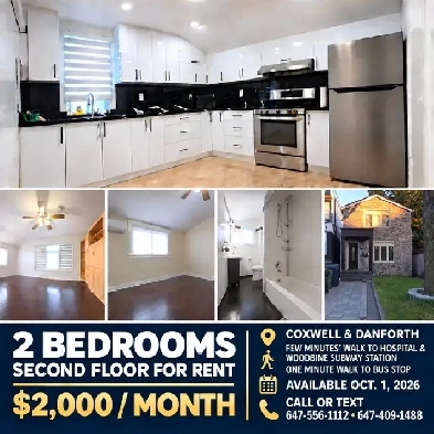 House 2nd floor for Rent 2000 Dollars near Downtown