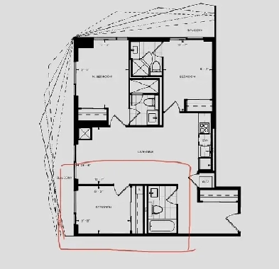 one bedroom private washroom next to Eaton Center
