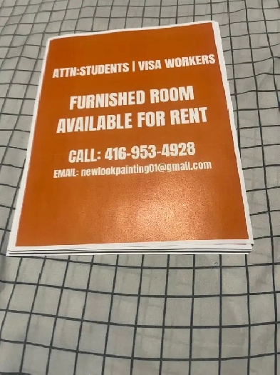 Furnished room for rent