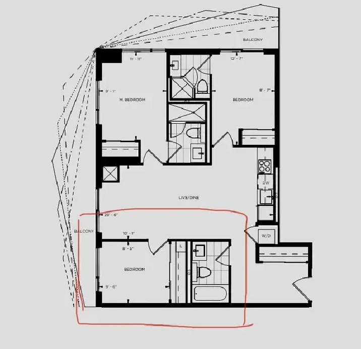 One bedroom  Private washroom close to Eaton Center