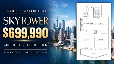 SkyTower Toronto Waterfront | 740 Sq Ft 1 Bed Den | $699,990