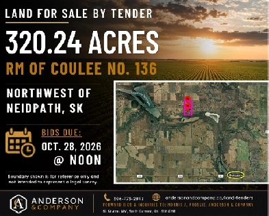 LAND FOR SALE BY TENDER – RM OF COULEE NO. 136 – NEIDPATH, SK