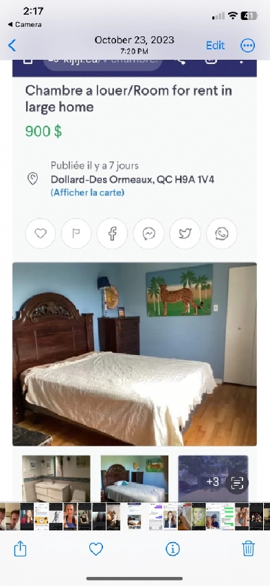 Room for rent/Chambre a louer $900/m