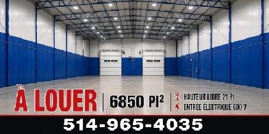 FOR LEASE – 6,850 SQ. FT. INDUSTRIAL  SPACE