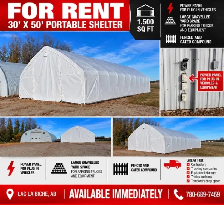 PORTABLE SHELTER & HEATED QUONSET