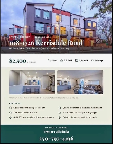 2 Bedroom, 2.5 Bathroom Townhouse | Central Nanaimo