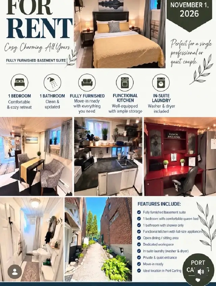 1 Bedroom 1 Bathroom Apartment