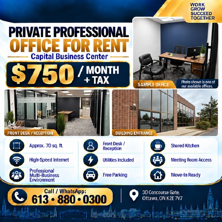Dedicated Private Office Space / Room for Rent – Ottawa