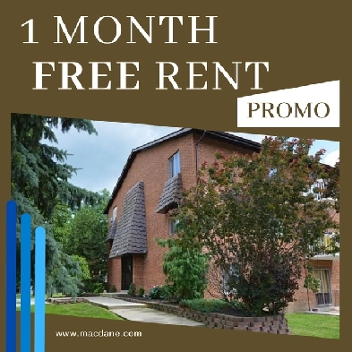 2 Bed with 1 Mo. Free Rent   extra $100 off for Seniors!
