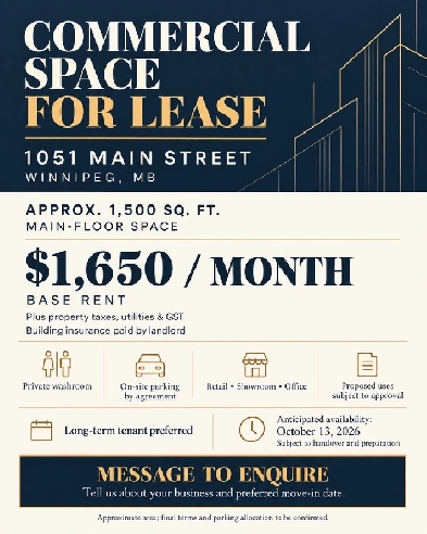 1051 Main St | Approx. 1,500 SF Retail / Office | $1,650   Taxes
