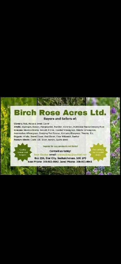 Now buying Alfalfa and Clovers