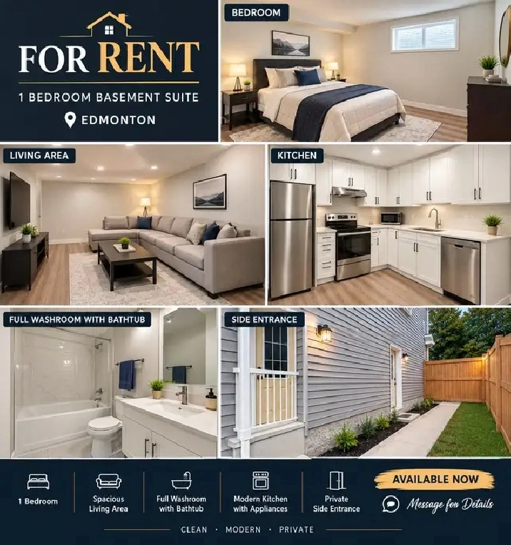 FOR RENT - Newly Built 1-Bedroom Basement, Creekwood Chappelle