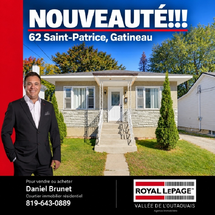 NOUVEAUTÉ À GATINEAU!! OPPORTUNITÉ À SAISIR!