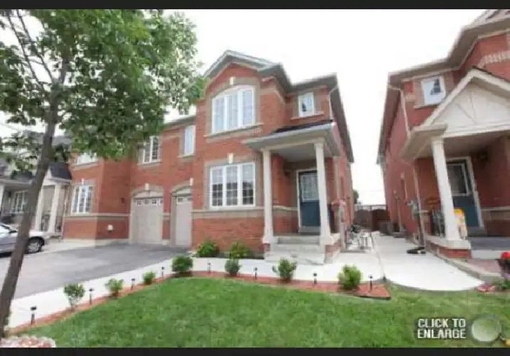 SPACIOUS 4 BEDROOM & 3 WASHROOM SEMI-DETACHED HOUSE FOR RENT