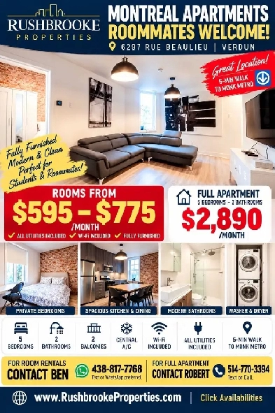 MONTREAL APARTMENTS FOR RENT | ROOMMATES WELCOME!"